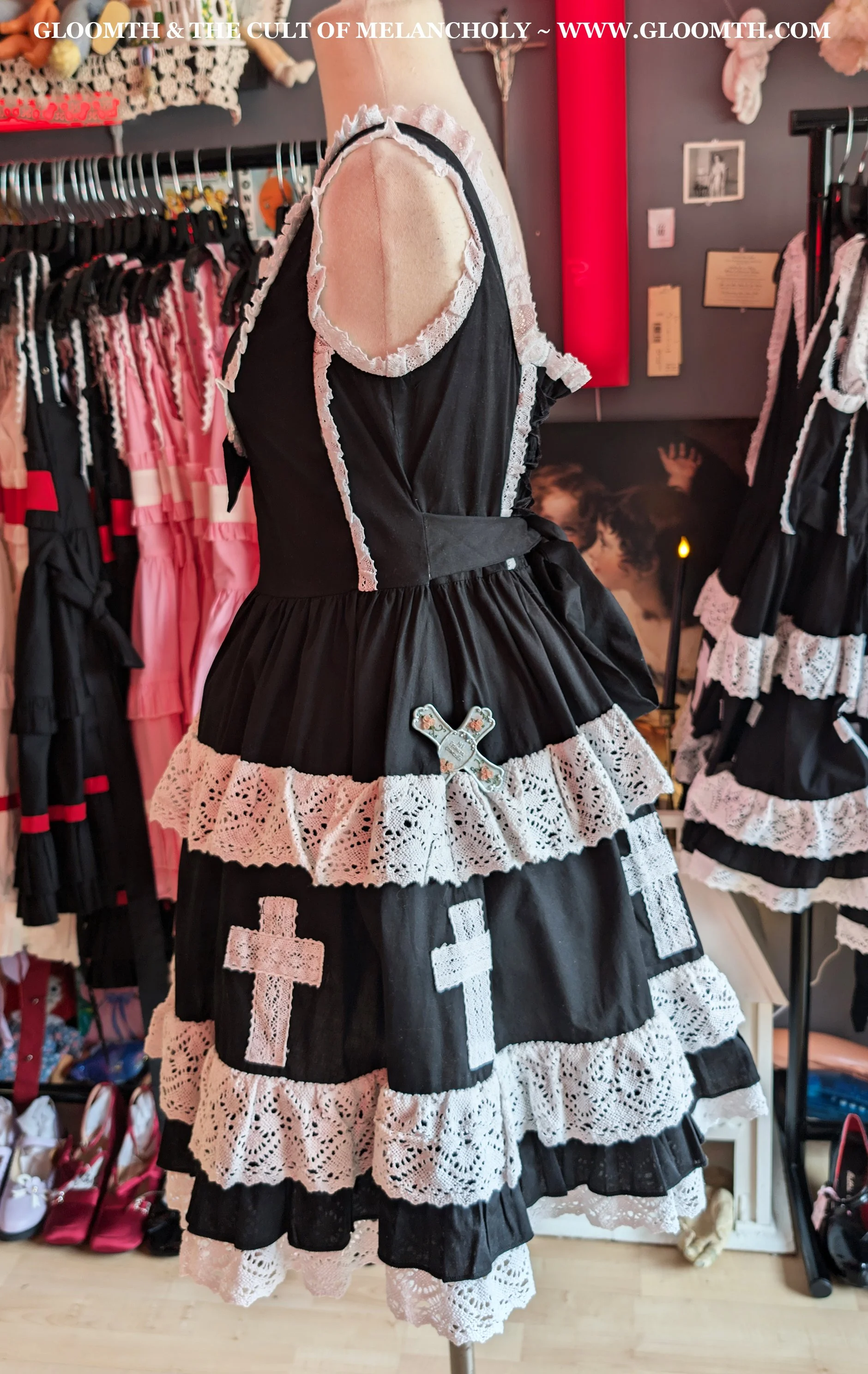 Church Gothic Lolita Jumperskirt with Lace Crosses — Gloomth